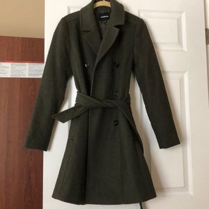 Express Wool Blend Belted Peacoat